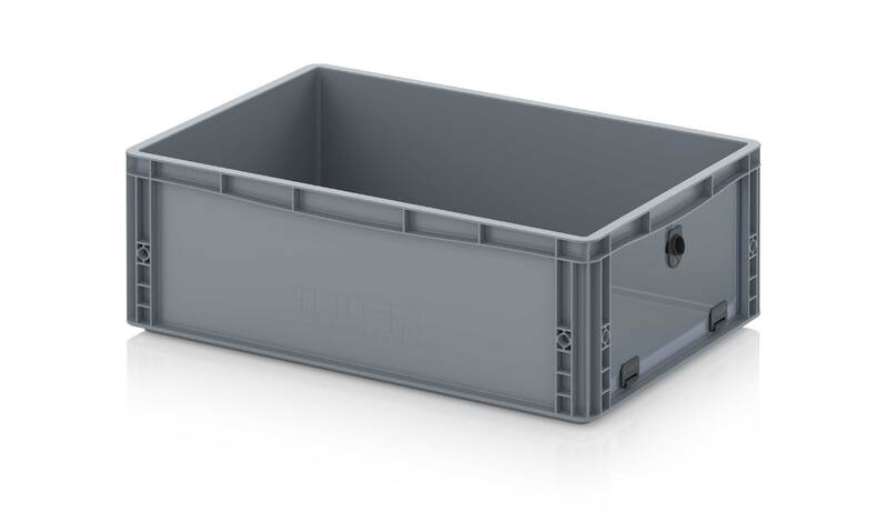 AUER Packaging Skladové otevřené přepravky V euroformátu s průhlednou deskou z akrylového skla EG SKS 64/22 HG